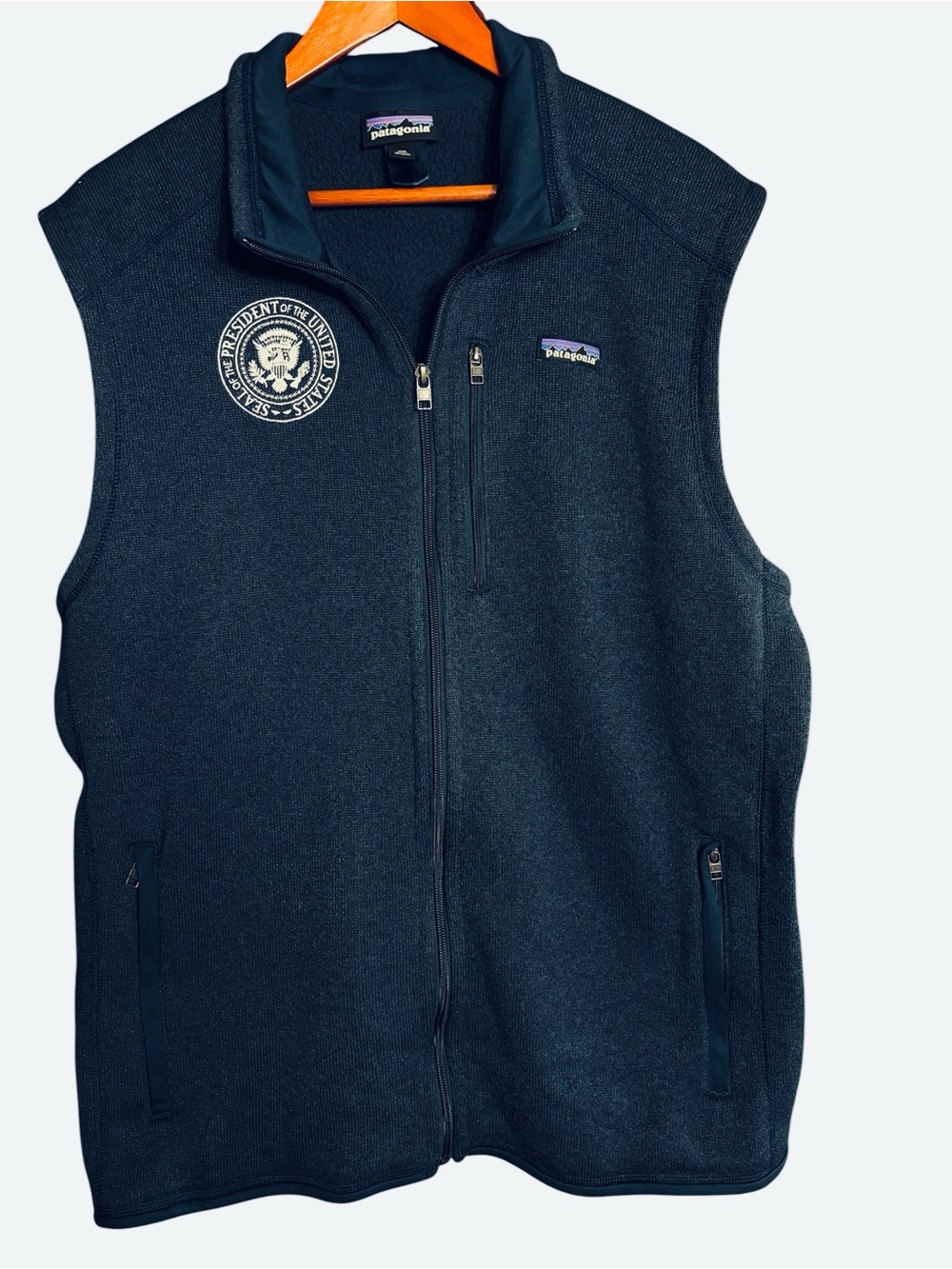 Rare Patagonia Presidential Seal Collectible XXL Navy Blue Better Sweater Vest